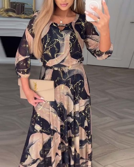 Printed Maxi Dress Lightweight Flowing Silhouette