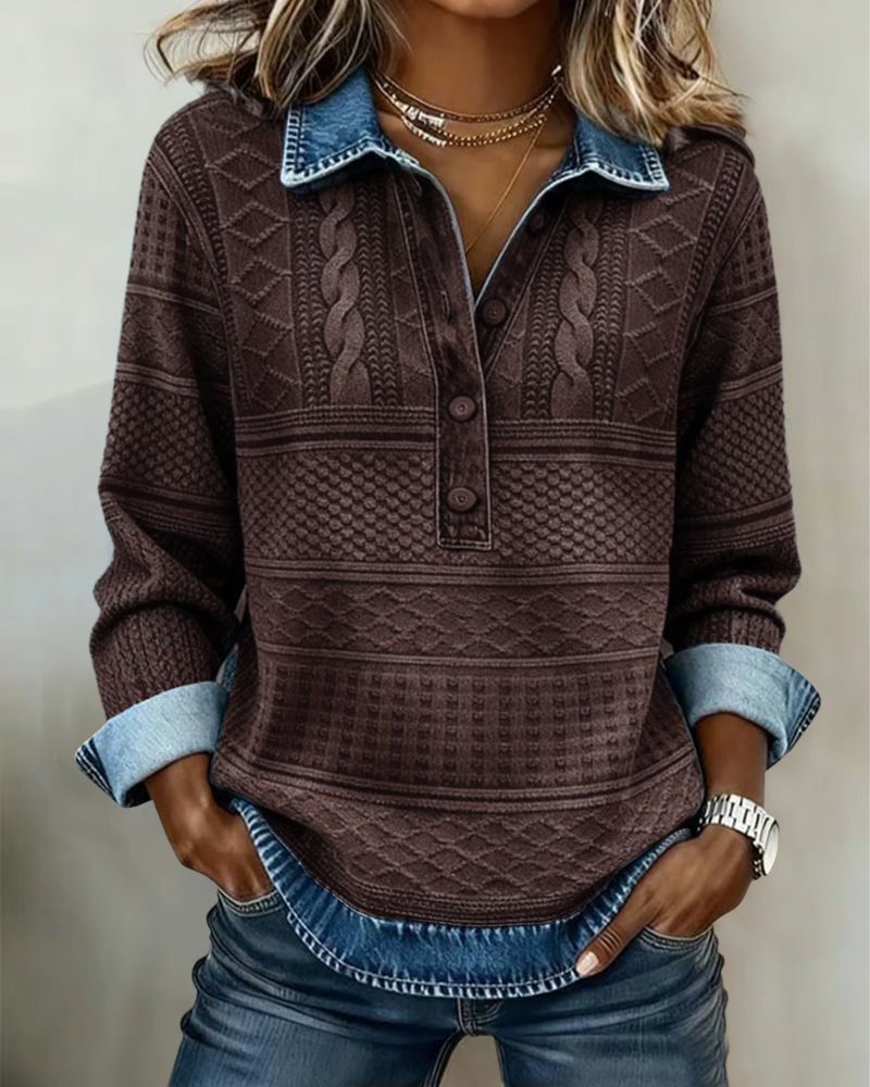 Livia – Top with Collar and Button Closure