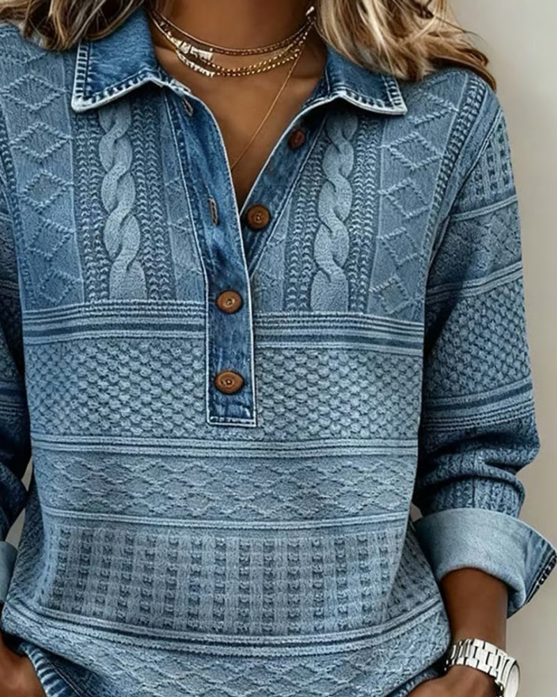 Livia – Top with Collar and Button Closure