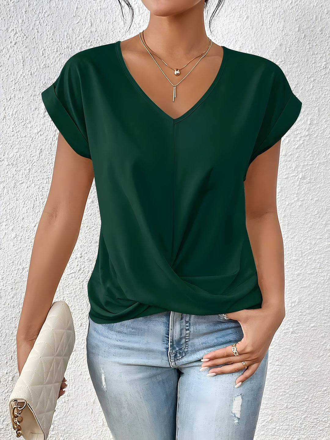 Maia – Classic Twist Detail V-Neck Top