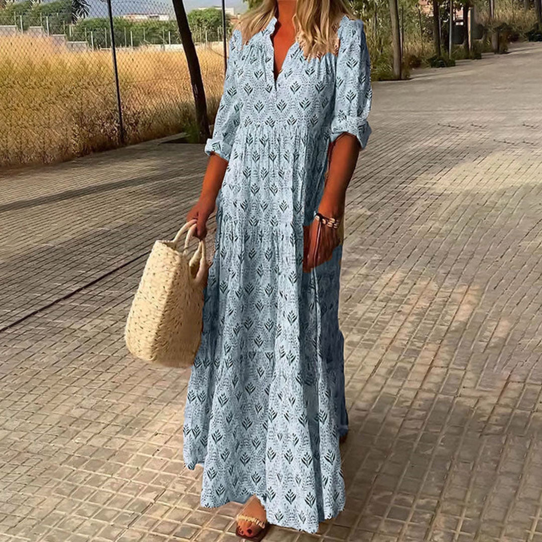 Alice | Women Long Sleeve Summer Boho Print Dress
